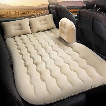 Imagem de Colchão de ar para carro, colchão de acampamento removível para assento traseiro do carro, cama de carro portátil, colchão de ar de carro de viagem, colchão inflável para dormir, duas almofadas de ar,