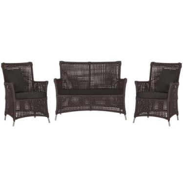 Imagem de Jogo Sofá e 2 Poltronas de Área Igapó Alumínio Pintura Fendi Corda Náu