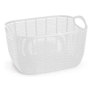 Imagem de Cesto Organizador Cesta Multiuso Vime Decorativo  Branco - Nitron