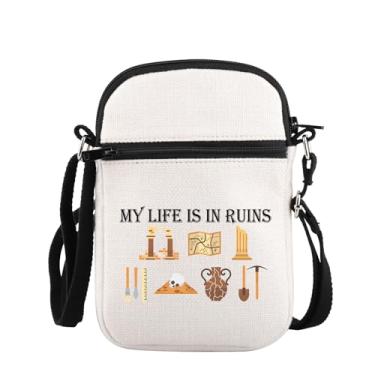 Imagem de PLITI Presente de arqueologia presente antropologia presente de formatura arqueólogo bolsa tiracolo My Life Is In Ruins Archaeologist, Bolsa Zcbag Life Ruins