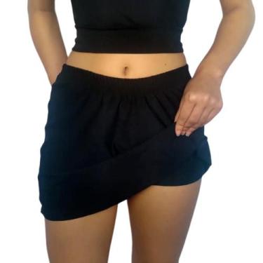 Imagem de Short Saia Feminino Soltinho Elástico Liso Suplex Pp ao Plus Size - Se