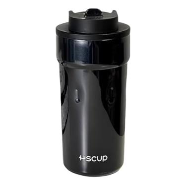 Imagem de Garrafa térmica portátil de aço inoxidável de 590 ml, garrafa térmica durável à prova de vazamento com tampa de palha, caneca de viagem quente e fria para estudantes e adultos (preto)