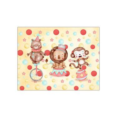 Imagem de Painel de Festa Horizontal 1,55 X 1,20 - Circo Aquarela Amarelo 005 - 