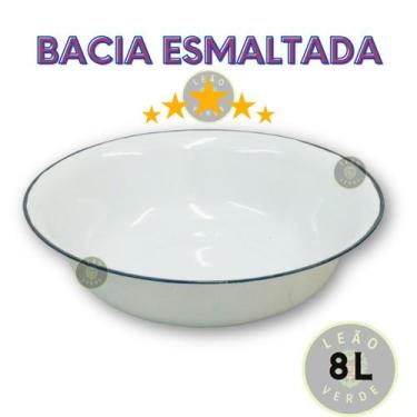 Imagem de Bacia Esmaltada Branca Tamanho 38 Bacia Agata Esmaltada Retro 8L - Mil