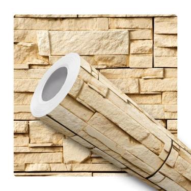 Imagem de Papel de Parede Adesivo Tijolinhos Tijolo Areia Pedra Canjiquinha Mode