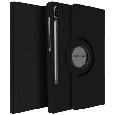 Imagem de Capa para tablet Samsung S7 PLUS S7 FE com película preta giratória de 360°