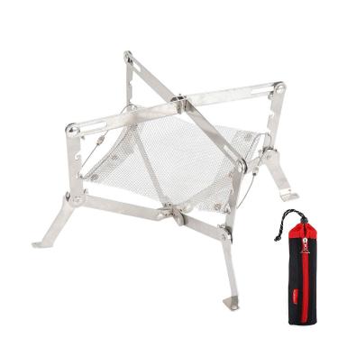 Imagem de Rack de fogo ao ar livre, portátil para acampamento de aço inoxidável, carvão dobrável, fogão a lenha de carvão, churrasqueira, usado para caminhadas, acampamento, fogão a lenha, churrasco, pequeno?