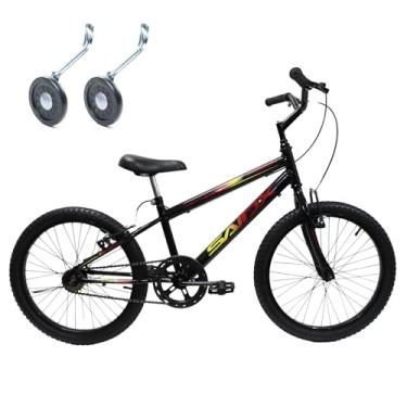 Imagem de Bicicleta Aro 20 Infantil Saidx Premium Bike Freios V Brake Aro em Alumínio Feminina e Masculina Com Rodinhas (Preto/Vermelho/Amarelo)