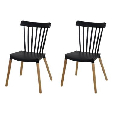 Imagem de Kit 02 Cadeiras de Jantar Cozinha Moderna Windsor Madeira