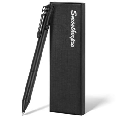Imagem de SMOOTHERPRO Caneta Bolt Action, caneta esferográfica de aço inoxidável com clipe de bolso, compatível com refil Pilot G2, caneta tática de descompressão para EDC Signature Office School Business