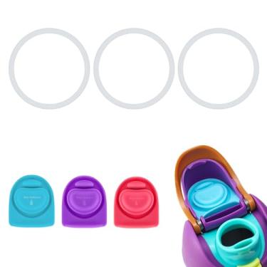 Imagem de 3 Anéis de Vedação de Garrafa e 3 Rolhas para Tampa Owala Freesip, Peças Vedação Garrafa Silicone Sem BPA para Owala Freesip 16/19/24/32/40oz (Carmim, Ciano, Roxo)
