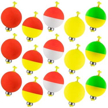 Imagem de Alwonder Pacote com 15 boias de pesca, boias pesadas para bola de pesca, espuma EVA, boias de encaixe, rolhas flutuantes para robalo, peixe, truta, bluegills, P