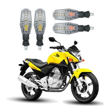 Imagem de Kit 4 Setas Dianteiro e Traseiro Modelo PF-01 para Honda CB 300R 2004 