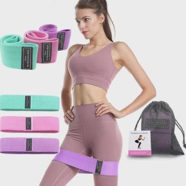 Imagem de Kit Bands 3 Faixas Elásticas para Exercícios Musculação Academia KIT 3