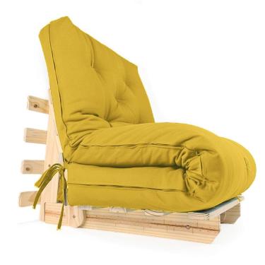 Imagem de Sofa Cama Solteiro Futon Dobrável Amarelo Acquablock
