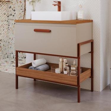 Imagem de Gabinete para Banheiro com Cuba Hana Espresso Móveis