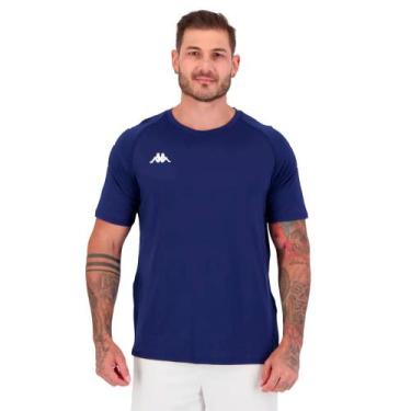 Imagem de Camiseta Masculina Kappa Garret Regular Fit Marinho/Branco, Marinho, B