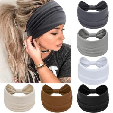 Imagem de Bandanas largas Awumbuk para mulheres, turbante atado, pacote com 6