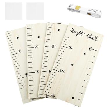 Imagem de LCZNXJJY Tabela de crescimento infantil para parede, tabela de altura minimalista de madeira, medição de altura, tabela de parede precisa para crianças, régua de medida para quarto de bebê, quarto de