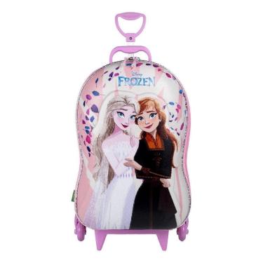 Imagem de Mochila De Carrinho Frozen Elsa E Anna Em 3D Infantil Rígida