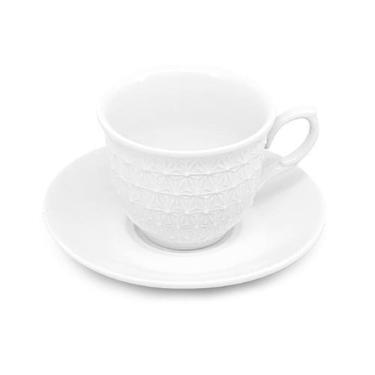 Imagem de Xicara Para Café Com Pires De Porcelana Anne Branca 65Ml