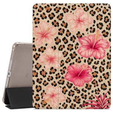 Imagem de VibrantFruitique Capa Coquette com estampa de leopardo para iPad Air de 11 polegadas, M3 (2025)/M2(2024), iPad Air 5ª (2022)/4ª geração (2020) 11 polegadas, capa de hibisco retrô, porta-lápis