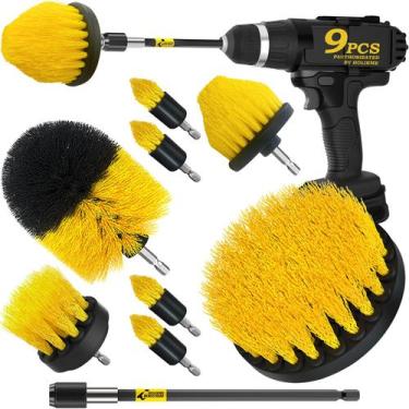 Imagem de Escova de limpeza Holikme, pacote com 9 escovas de perfuração com exte