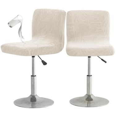 Imagem de Eco-Ancheng 2 capas de banco de bar com altura de balcão, 2 peças, capas giratórias, à prova d'água, para balcão, banquinho, encosto alto, capas de cadeira de bar para cozinha, bar, café, 10