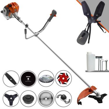 Imagem de Máquina de Cortar Grama Profissional À Gasolina Tekna RL520ACG2 52cc 2HP de Potência 13.000rpm Roçadeira Multifuncional Completa C/ 8 Opções de Cortes