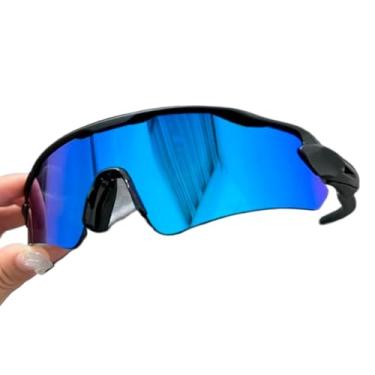 Imagem de Óculos de Sol masculino e feminina Corrida Ciclismo Beach Tennis Praia Volei polarizado Proteção UV400(preto com azul bb)