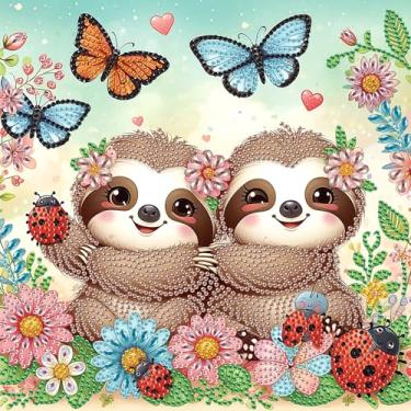 Imagem de Kits de pintura de diamante para adultos, kits de arte de diamante de formato especial em lontra 5D para iniciantes, pintura de strass de cristal para decoração de parede de casa, 30 x 30 cm