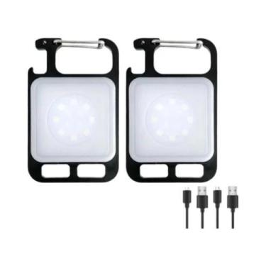 Imagem de Lanterna Mini Portátil Com Chaveiro 4 Modos Recarregável Por USB Bater