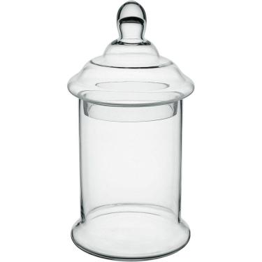 Imagem de Potiche Vaso Bomboniere Redondo Com Tampa Vidro Transparente