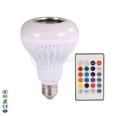 Imagem de Lâmpada Led 12W E27 Rgb Colorida Com Caixa De Som Bluetooth