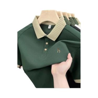 Imagem de Camisa Polo Masculina De Manga Curta Com Bordado De Cão Na Lapela, Con