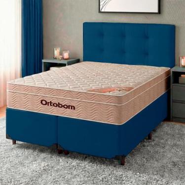 Imagem de Cama Box Casal + Colchão Airtech Ortobom + Cabeceira