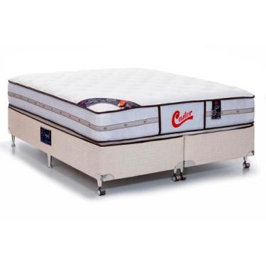 Imagem de Cama Box + Colchão Castor Queen Vitagel Classic Double Face 158x198x63