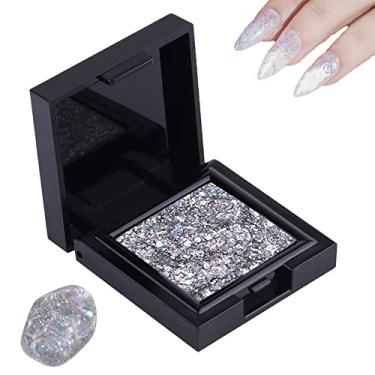 Imagem de Yajun Glitter Nail Powder Solid Art Gel 3D Brilhante Esmalte Decoração Manicure Espelho Pigmento Kit com Pincel Decoração de Arte Clássica para o Natal Dia dos Namorados 3 peças, Prata, 4 * 4 * 1,5 cm