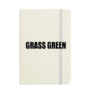 Imagem de Caderno com nome da cor verde grama capa dura clássico diário A5 presente