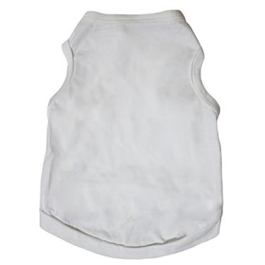 Imagem de (Pequeno) - Petitebella camisa branca lisa filhote de cachorro roupas para caes
