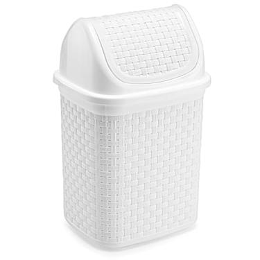 Imagem de LIXEIRA DE PIA BRANCO BASCULANTE RATTAN 4,5L