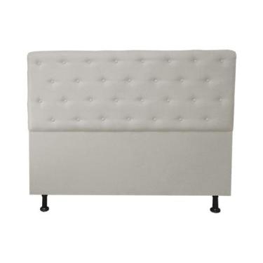Imagem de Cabeceira Casal Super King Juliana 195cm Para Cama Box Suede Bege - DS