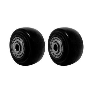 Imagem de Kit 2 un roda pvc preto 1.5/8 pol 40kg p/ rodízio - AJAX
