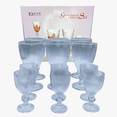 Imagem de Jogo De Taças Vidro 6 Taças 300 Ml 6 Taças 70 Ml - Taça Vinho Licor
