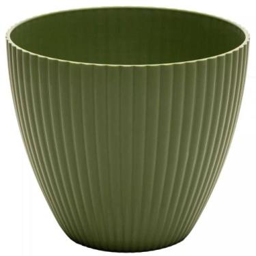 Imagem de Vaso Cachepot Para Flor Médio Névoa Verde Plástico Lyor Jardim Plantas