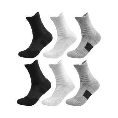 Imagem de Meias De Compressão Para Basquete Masculinas, 6 Pares, Respirável, Sol