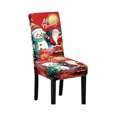 Imagem de Capa Elástica Para Cadeira De Natal Com Encosto Alto, Pacote Completo 