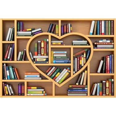 Imagem de Vie Savaran Estante de livros vintage de 2,1 x 1,5 m, moldura geométrica, divisão, fotografia, aniversário, conferência, formatura, estúdio, fotos, adereços de poliéster