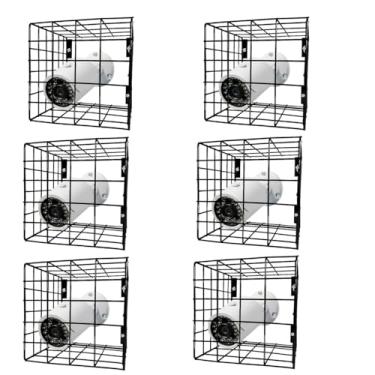 Imagem de Kit com 6 Grades de Proteção Tipo Gaiola para Câmera de Segurança CFTV Aço Reforçado, Pintura Eletrostática Preta Fosca 17×17×18,5 cm