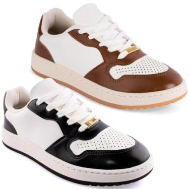 Imagem de Tênis Vizzano Casual Conforto Estilo Original 1466102, Branco, Mocca, 